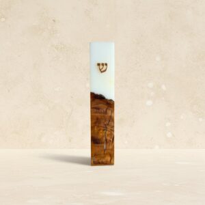 מזוזה לבנה מעוצבת מהודרת 15 ס"מ